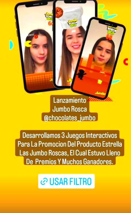Promotional graphic for the Jumbo Rosca launch showing three interactive mobile games